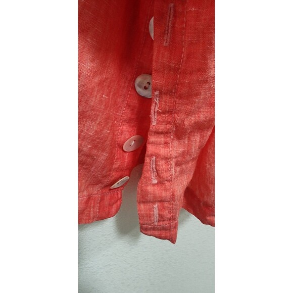 Tahari Elie Linen Orange Tunic Blouse Beachy Summer Basic Relax Travel Women 3X - Picture 5 of 5